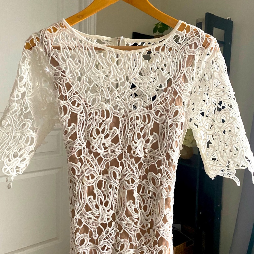 Elegant white lace dress